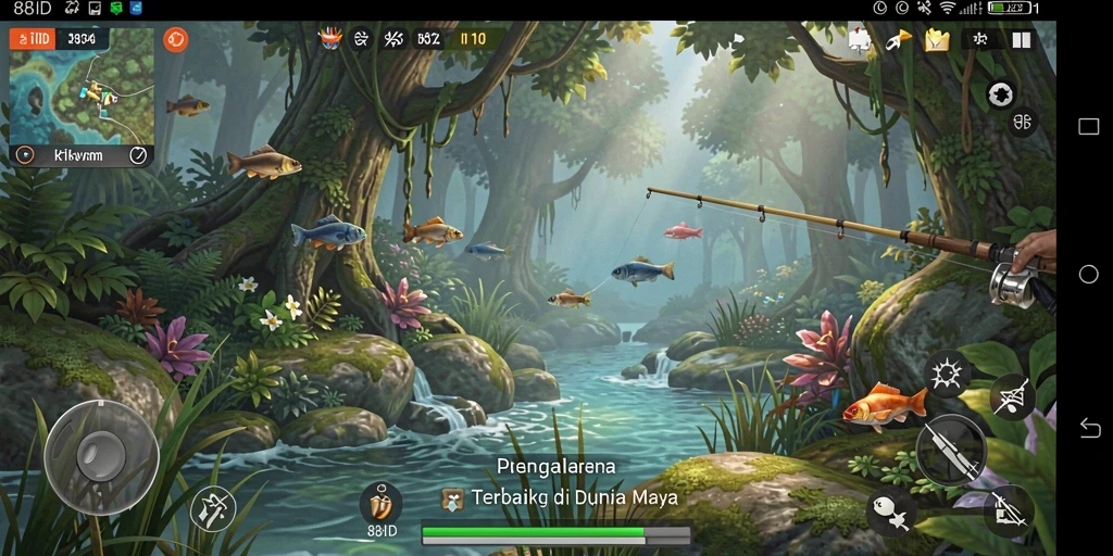 Screenshot gameplay 88ID yang menunjukkan aksi memancing seru.