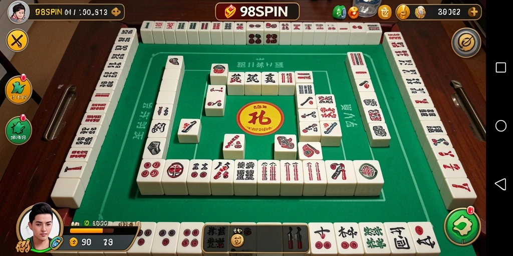 Tampilan gameplay seru Mahjong di 98SPIN.
