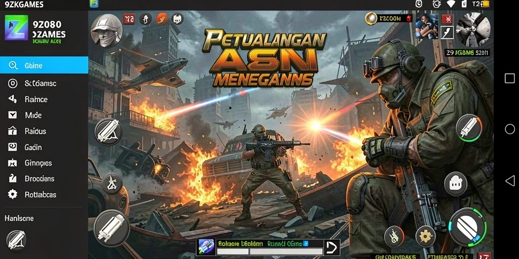 Screenshot menampilkan karakter dalam aksi pertarungan seru di 9ZKGAMES.