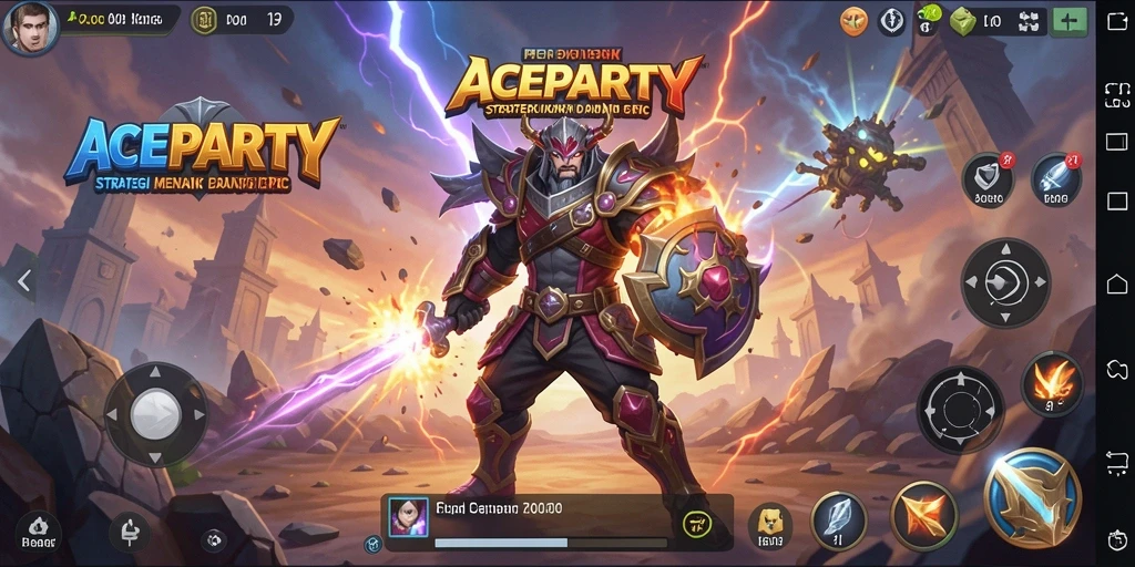 Tampilan gameplay menegangkan dari ACEPARTY di arena pertempuran.
