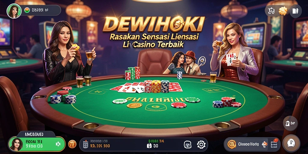 Tampilan gameplay DEWIHOKI dengan dealer langsung yang profesional.