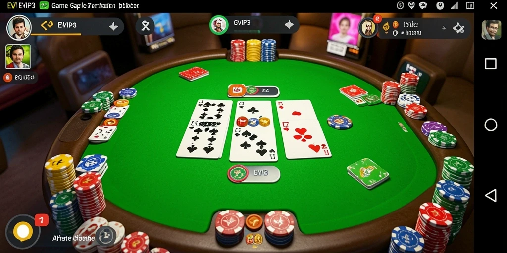 Screenshot gameplay EVIP3 yang menampilkan momen seru permainan Gaple.