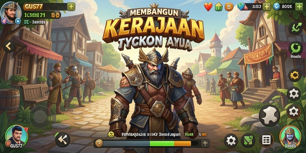 Tampilan gameplay GUS77 yang seru dan menantang dalam membangun kerajaan Tycoon.
