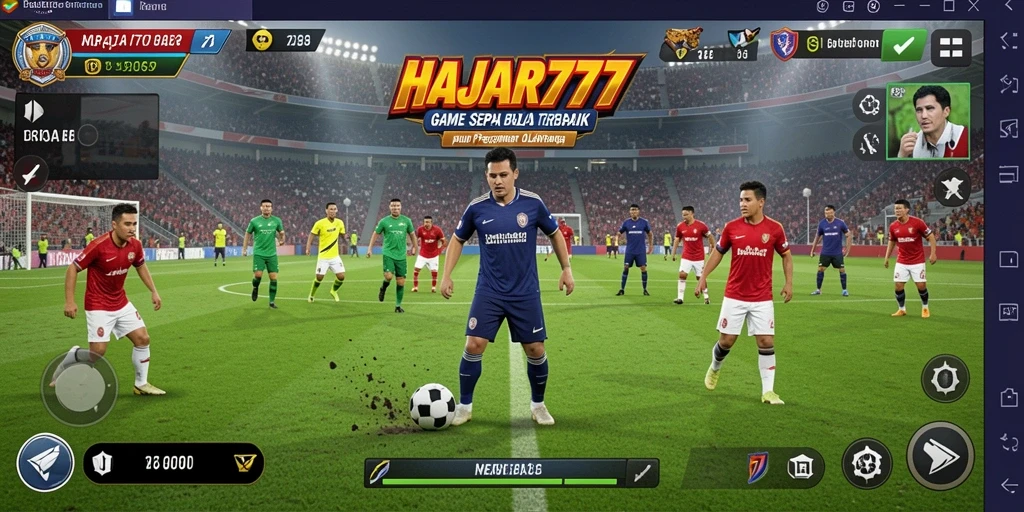 Tampilan gameplay menegangkan dalam pertandingan sepak bola nyata.
