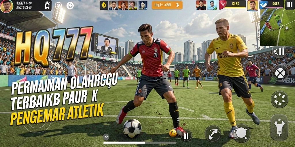 Screenshot HQ777 menampilkan pemain beraksi di lapangan olahraga.