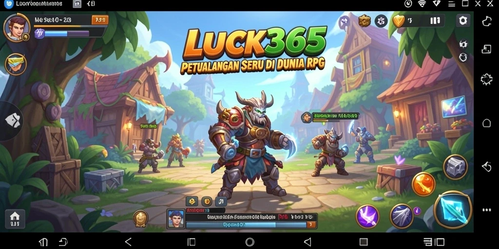 Screenshot menunjukkan pertempuran mendebarkan di dunia RPG LUCK365.