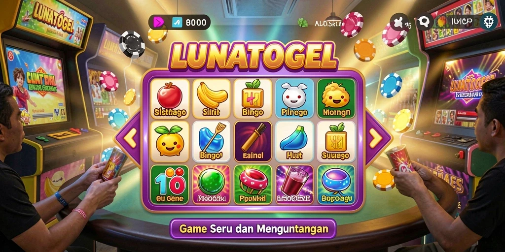 Tampilan gameplay seru LUNATOGEL dengan Bingo.