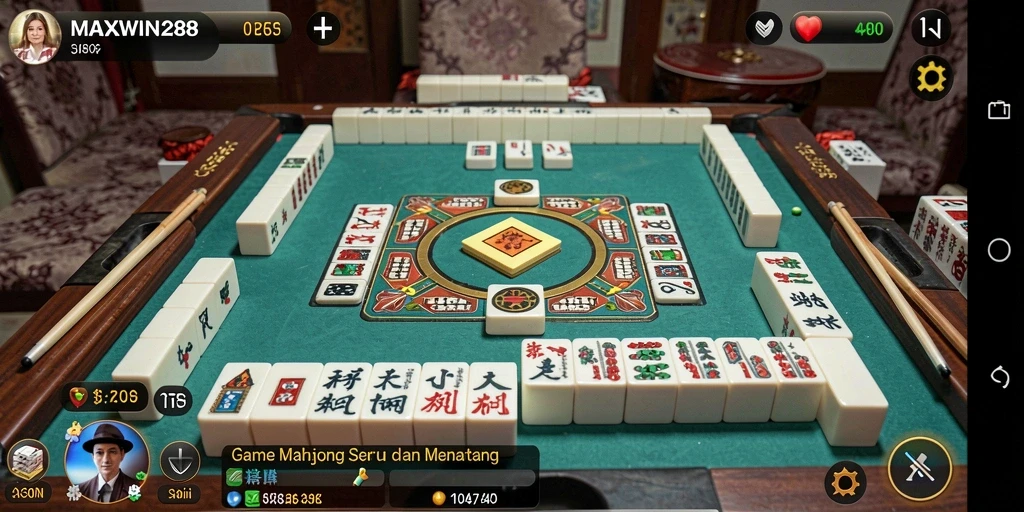 Screenshot gameplay <strong>MAXWIN288</strong> yang menunjukkan keseruan permainan Mahjong.