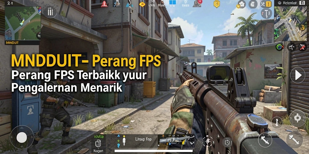 Tampilan gameplay MNDUIT yang mendebarkan dengan aksi tembak-menembak yang realistis.