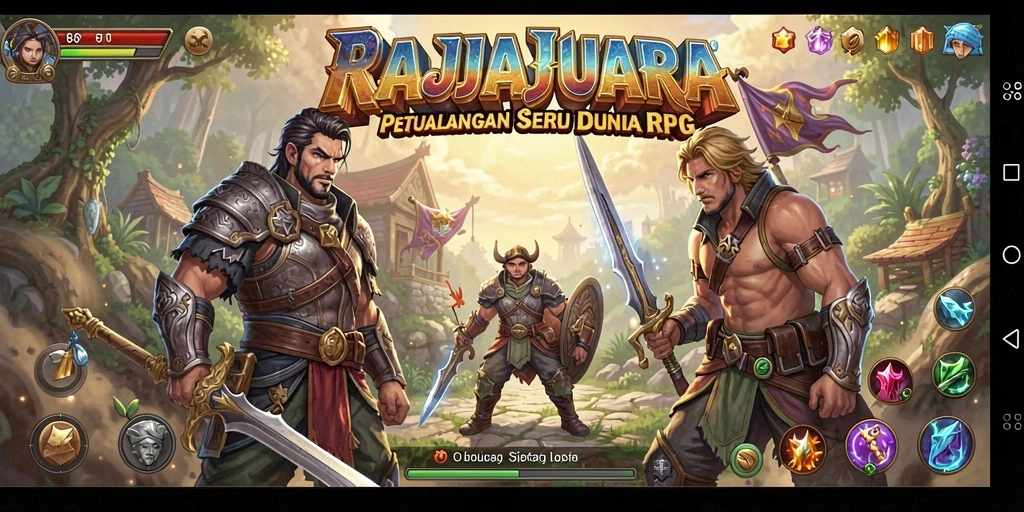 Gameplay seru RAJAJUARA dengan pertarungan epik dan petualangan mendebarkan.