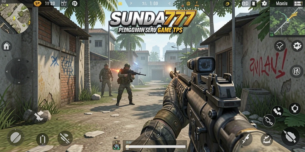 Screenshot gameplay SUNDA777 menampilkan pertempuran seru dalam mode TPS.
