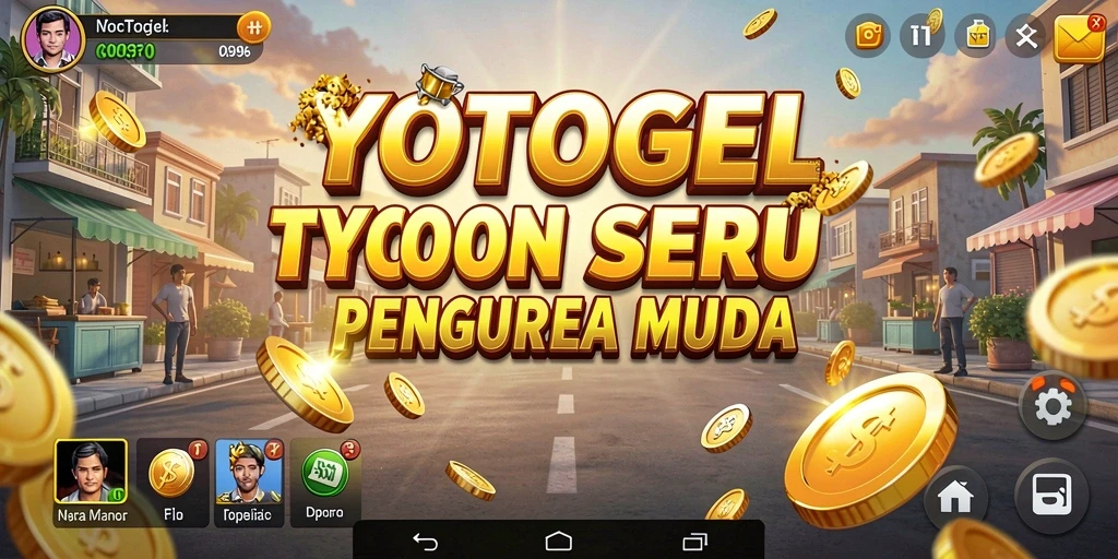Screenshot gameplay YOTOGEL menampilkan suasana bisnis yang dinamis.